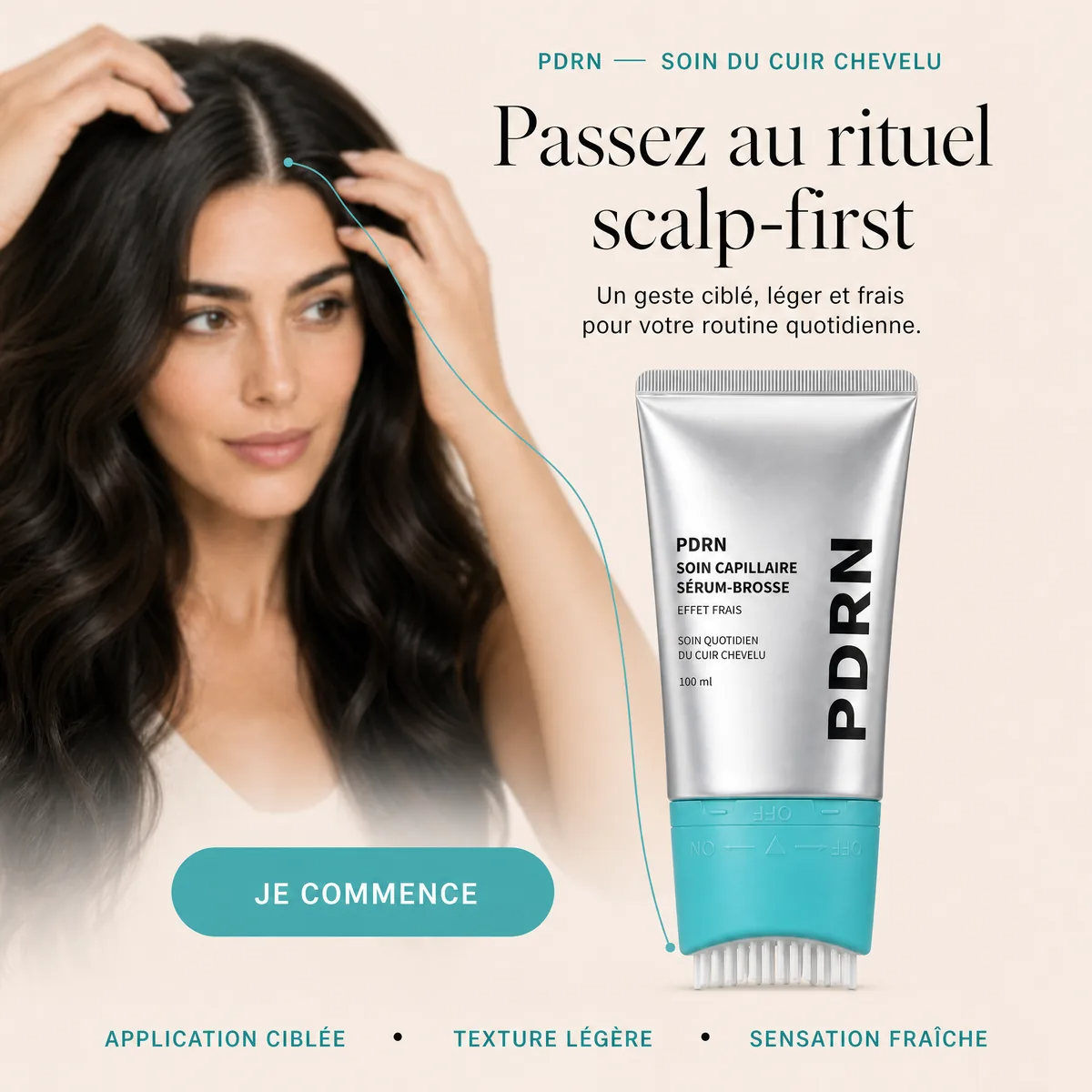 Sérum-Brosse Capillaire PDRN — Soin Ciblé du Cuir Chevelu