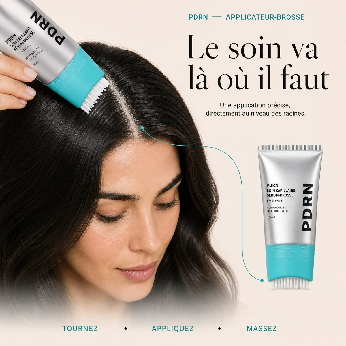 Sérum-Brosse Capillaire PDRN — Soin Ciblé du Cuir Chevelu