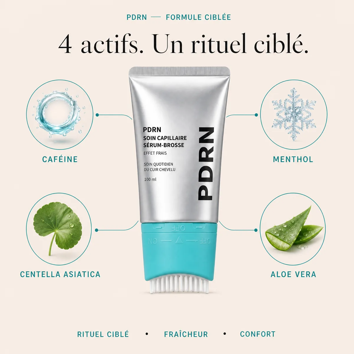 Sérum-Brosse Capillaire PDRN — Soin Ciblé du Cuir Chevelu