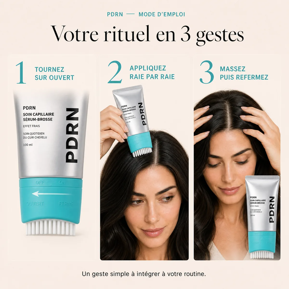 Sérum-Brosse Capillaire PDRN — Soin Ciblé du Cuir Chevelu